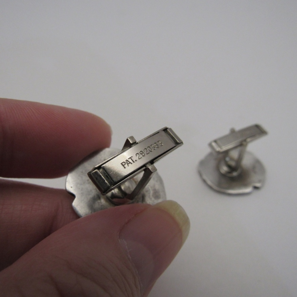 SOLD - Vintage 925 Greek Athena's Owl Cuff Links - Picture 5 of 8